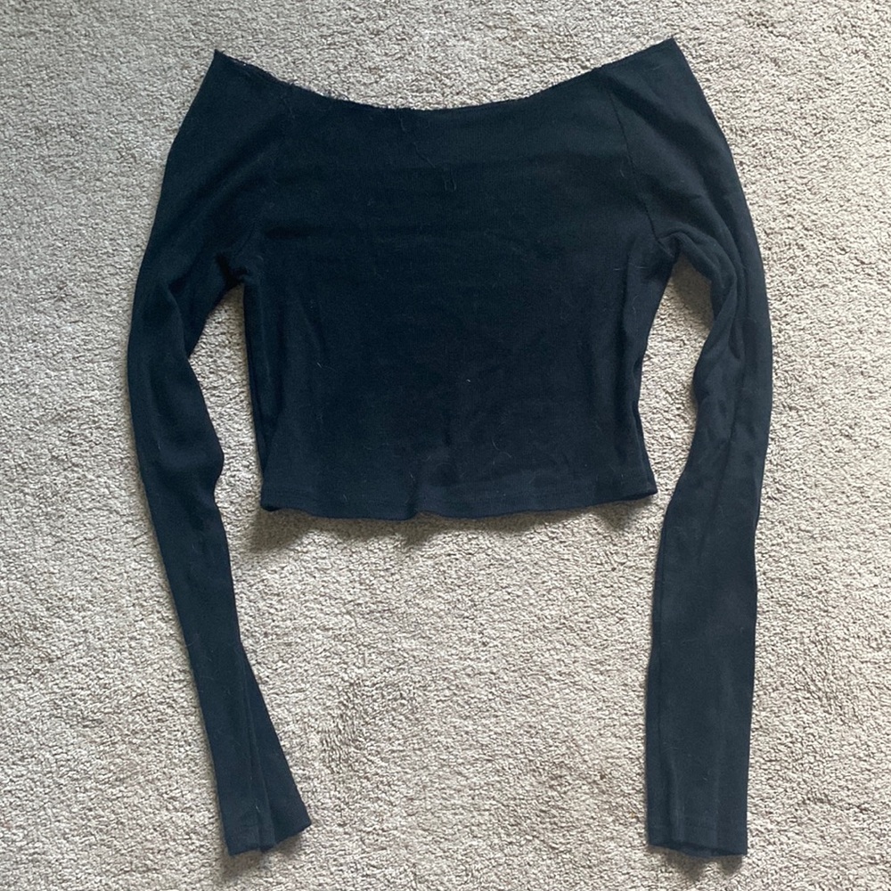 Distressed Off the Shoulder Top